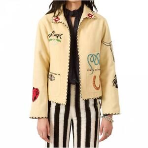 NEW ALIX OF BOHEMIA francis tattoo jacket in yellow rye